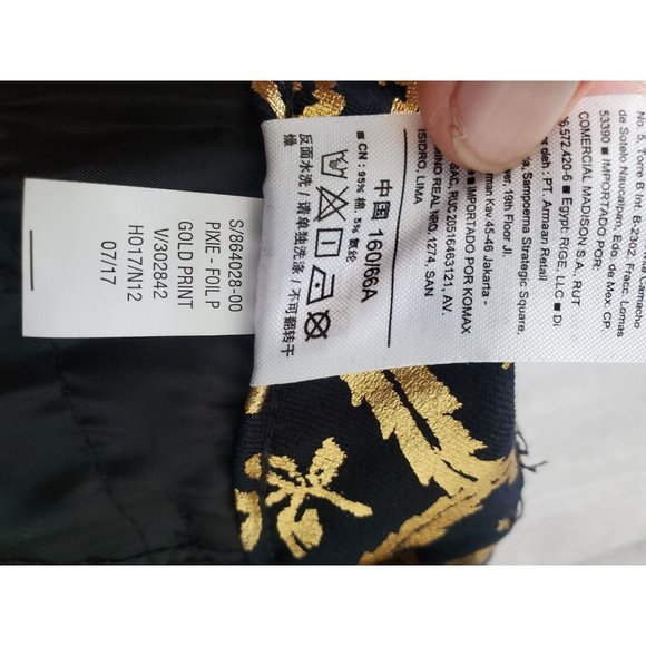 Old Navy Womens Pixie Black & Gold Print Dress Pants Mid rise, Size 4, 28"× 26" - Picture 8 of 10